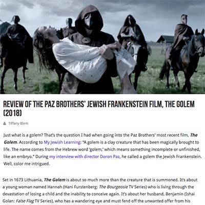 Review of the Paz Brothers’ Jewish Frankenstein Film, The Golem (2018)